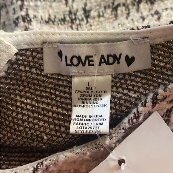 Love Ady NWT Boucle Tweed Dress in Ivory Multi Size Large - Picture 4 of 4